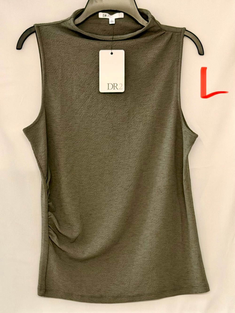 DR2 Olive Green Sleeveless Mock Neck Tank